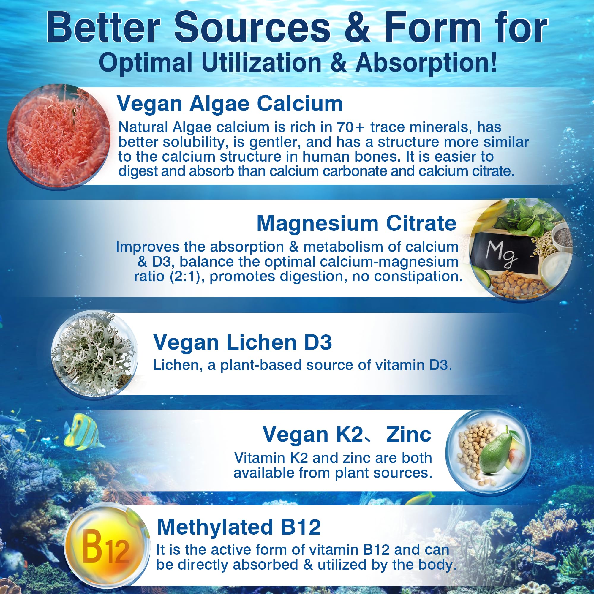 LILICARE bottle label highlights D3, K2, B12 vegan formula.