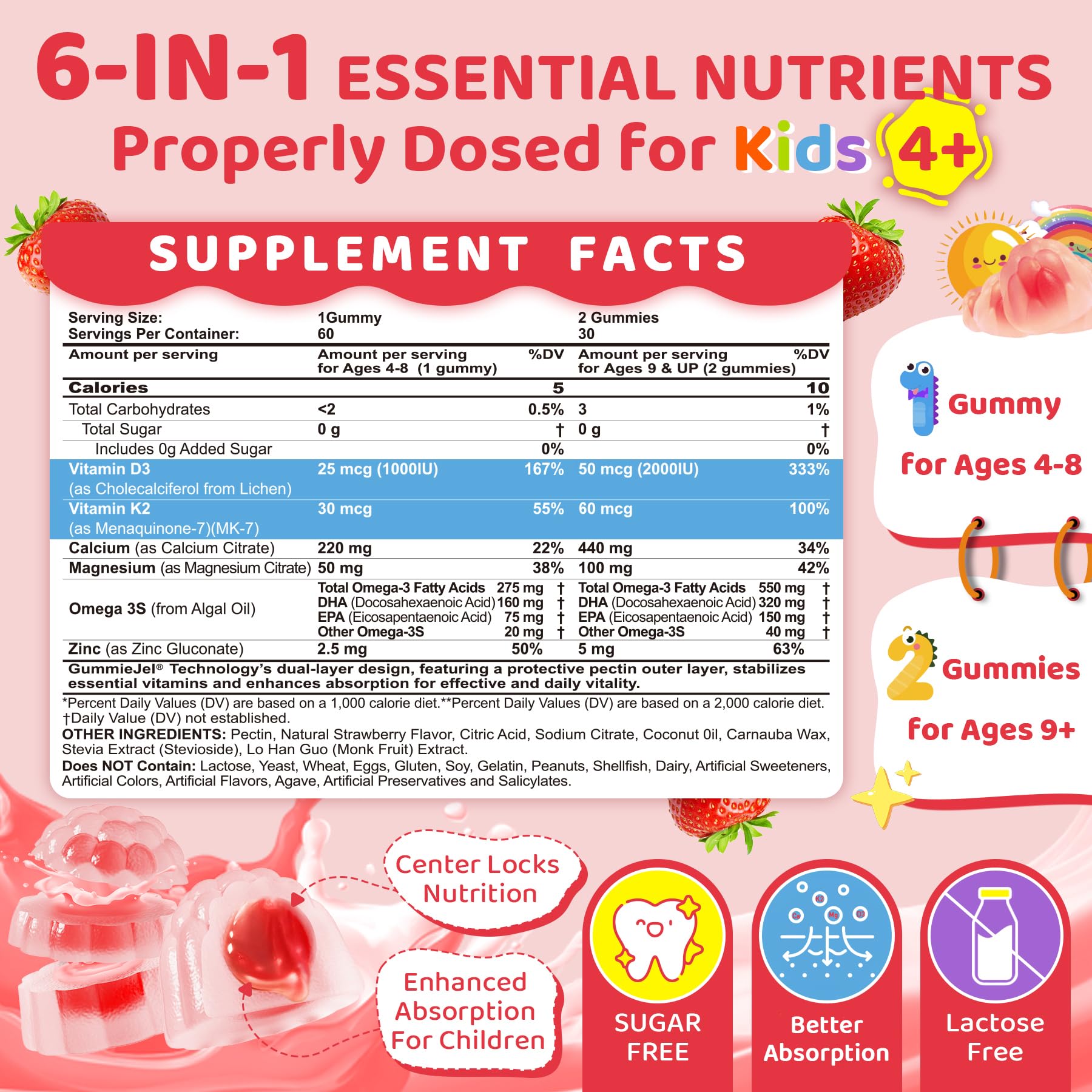 LILICARE D3K2 liquid-filled gummy cross-section highlights absorption-ready center