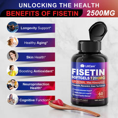 LILICARE Fisetin green tea extract emphasis suggests metabolic and neural support.
