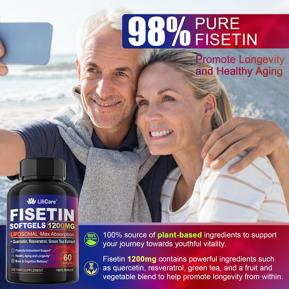 LILICARE Fisetin liposomal illustration communicates enhanced absorption potential.