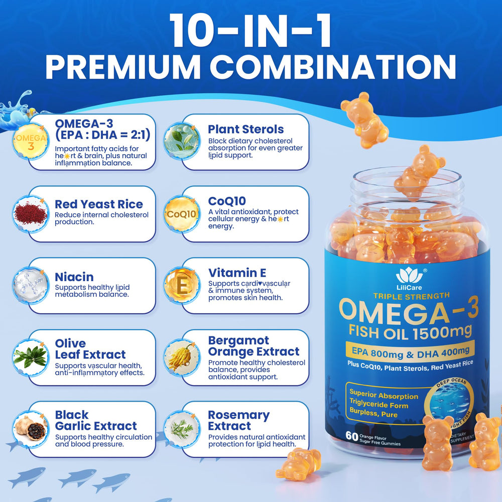 Non-GMO, sugar-free, gluten-free icons shown with bottle.