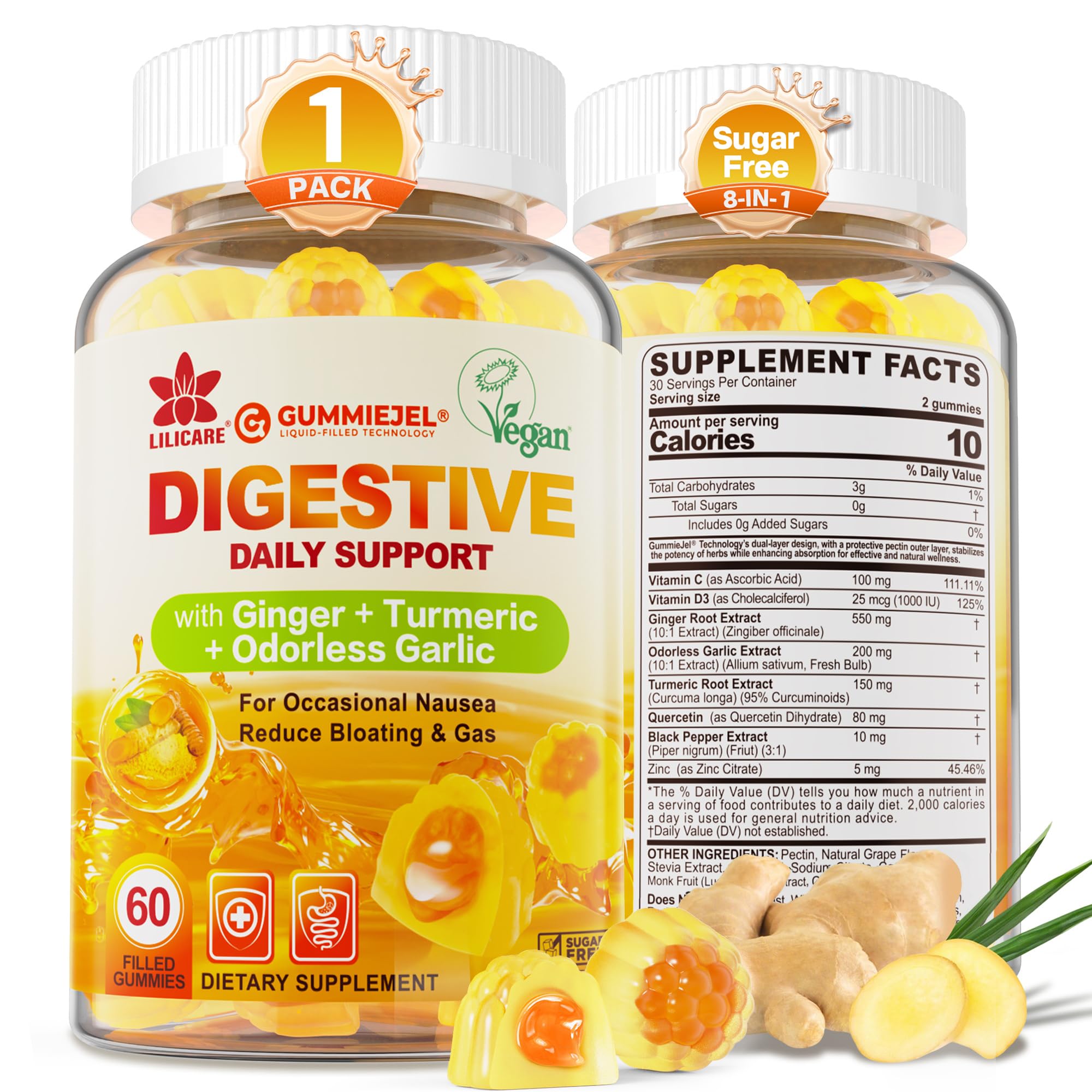 LILICARE Ginger Chews Gummies For Nausea Digestive Support Sugar F lilicare-ginger-chews-gummies-for-nausea-digestive-support-sugar-f