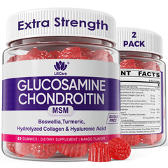 LILICARE Glucosamine Chondroitin Gummies bottle with mango flavor for joint comfort