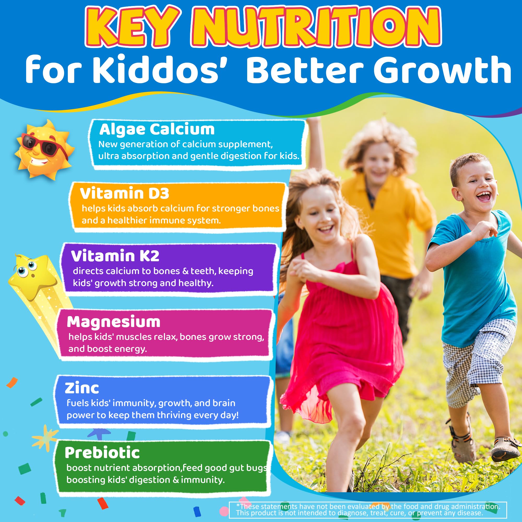 LILICARE gummies D3 K2 vitamins in bottle image for bone development.
