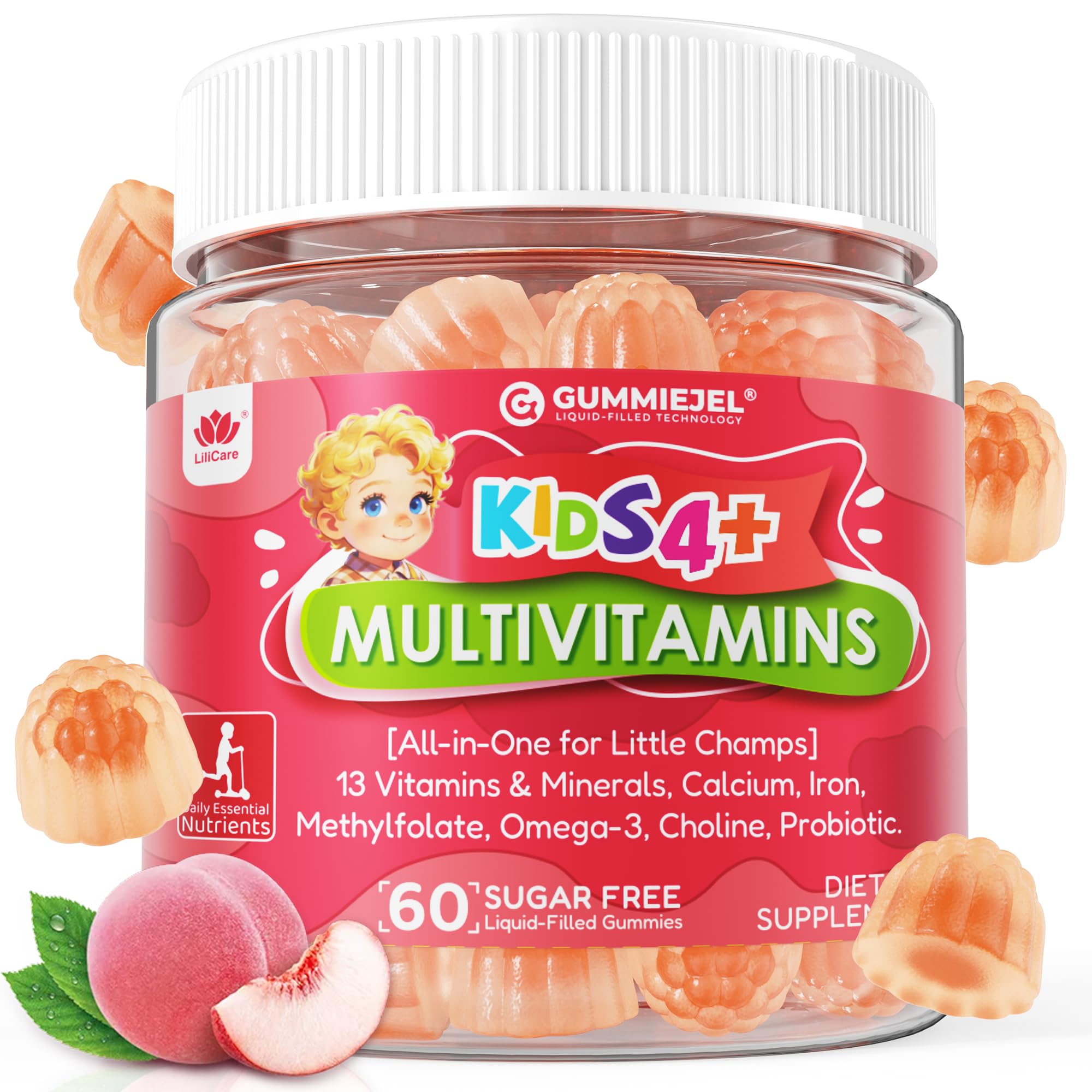 LILICARE Kids Multivitamin Bottle offers a balanced daily nutrient boost for growing children.
