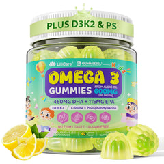 LILICARE Kids Omega-3 Lemon Gummies for brain support