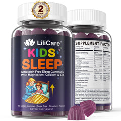 LILICARE Kids Sleep Gummies pack 2 front, melatonin-free calm bedtime option.