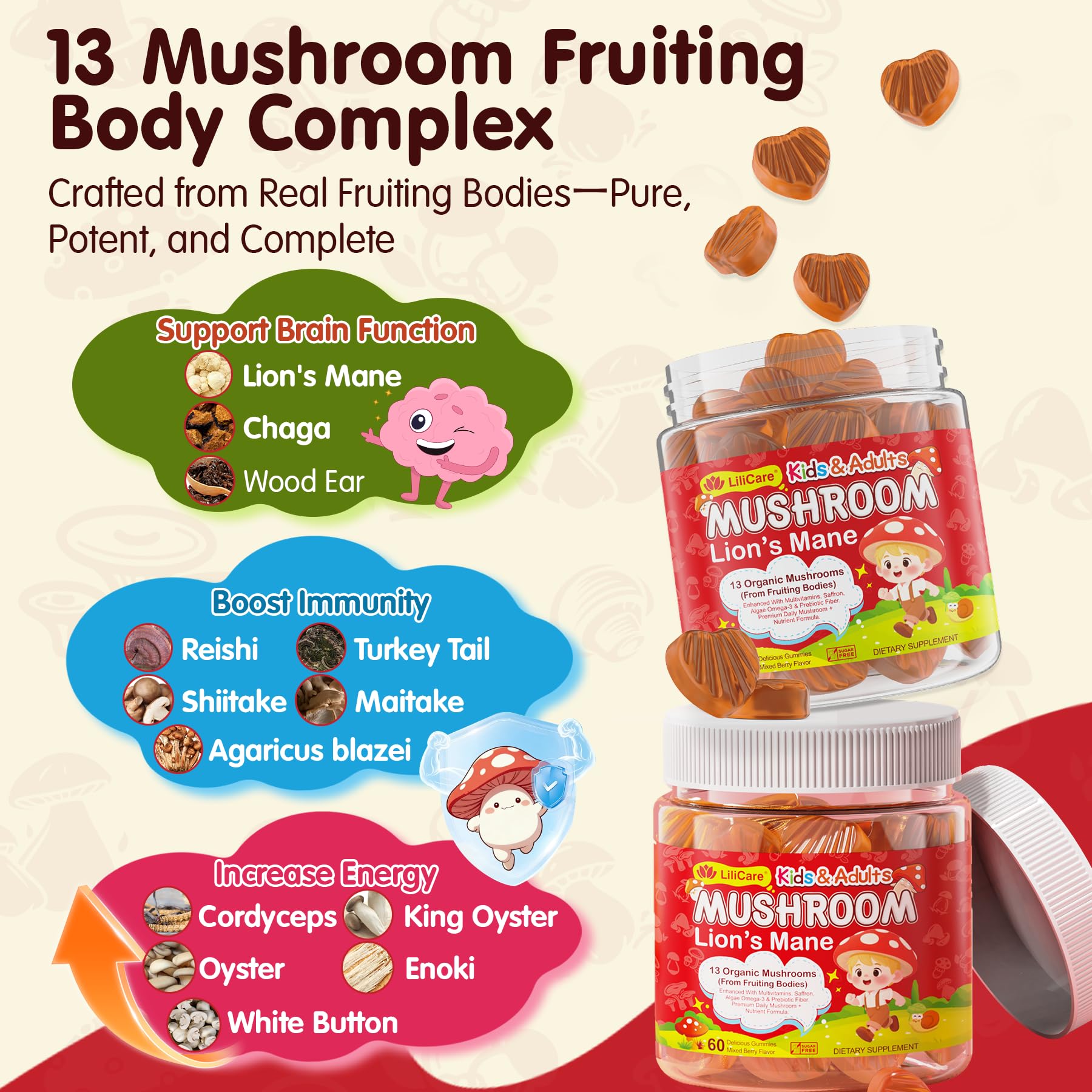 LILICARE kids-friendly-taste gummies image shows a tasty vegan option.