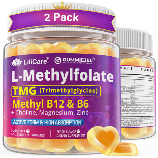 LILICARE L-MethylFolate Gummies bottle highlights active folate for methylation support