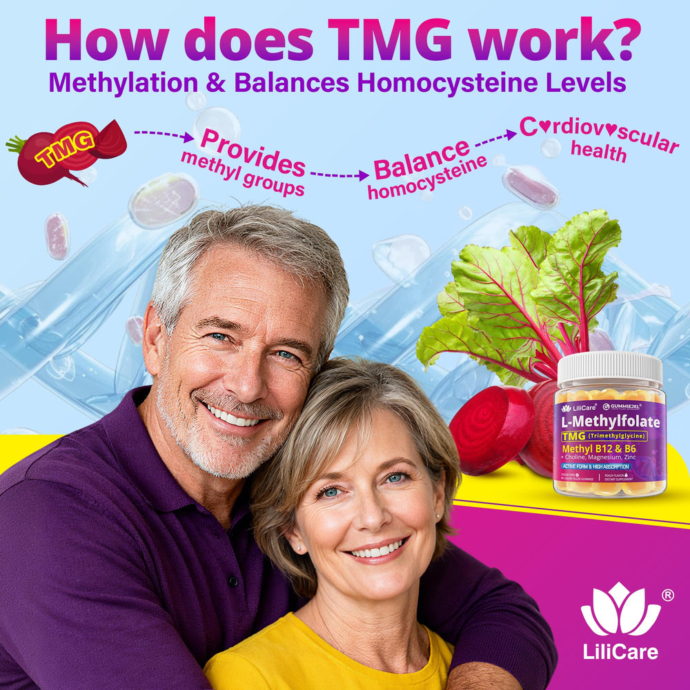 LILICARE L-MethylFolate Gummies jar showcases clear label and ingredients