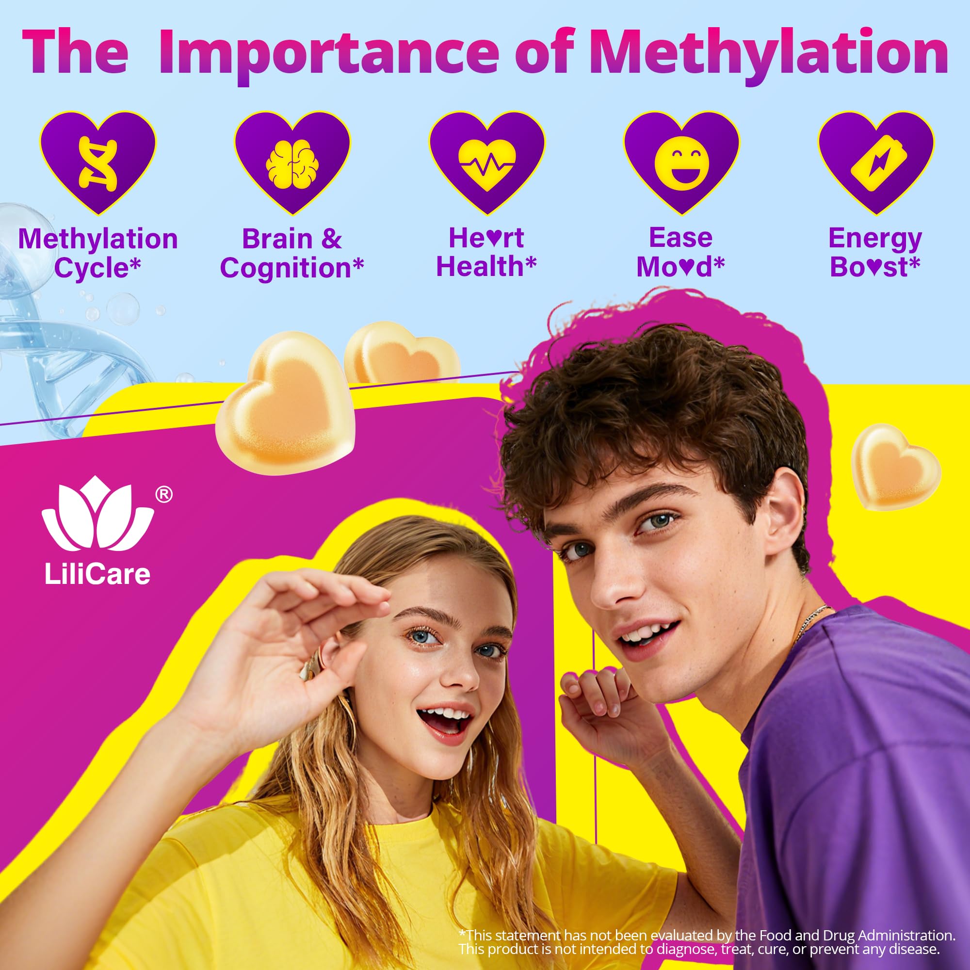 LILICARE L-MethylFolate Gummies pour demonstrates quick daily dosing