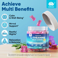 Gummies closeup emphasizing chewable form and sugar-free formula from LILICARE.