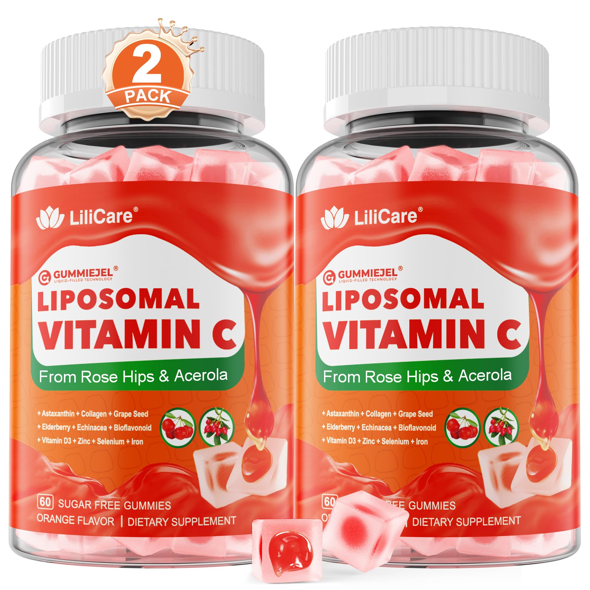 LILICARE liposomal vitamin C gummies front view for daily immune support