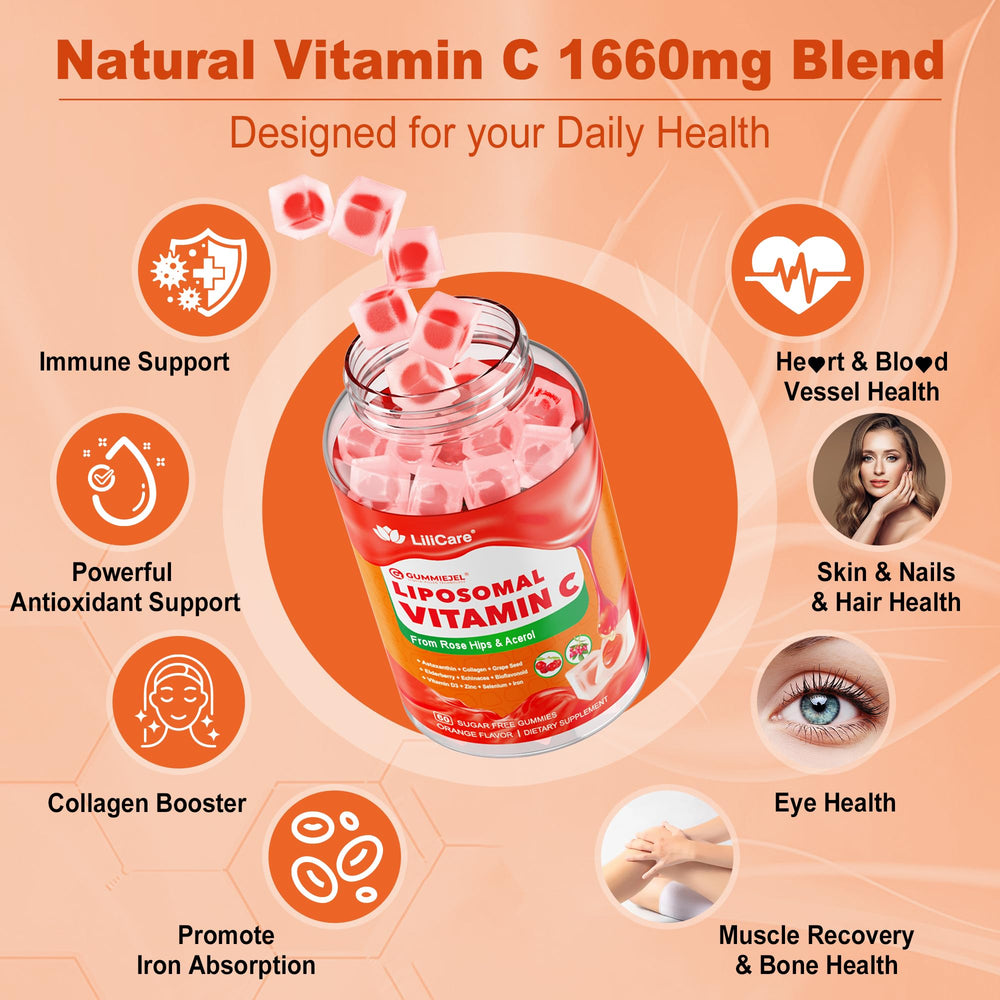 LILICARE liposomal vitamin C gummies kid-friendly packaging and chewable design