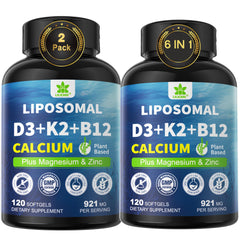LILICARE liposomal vitamin D3 K2 calcium softgels bottle for enhanced absorption.