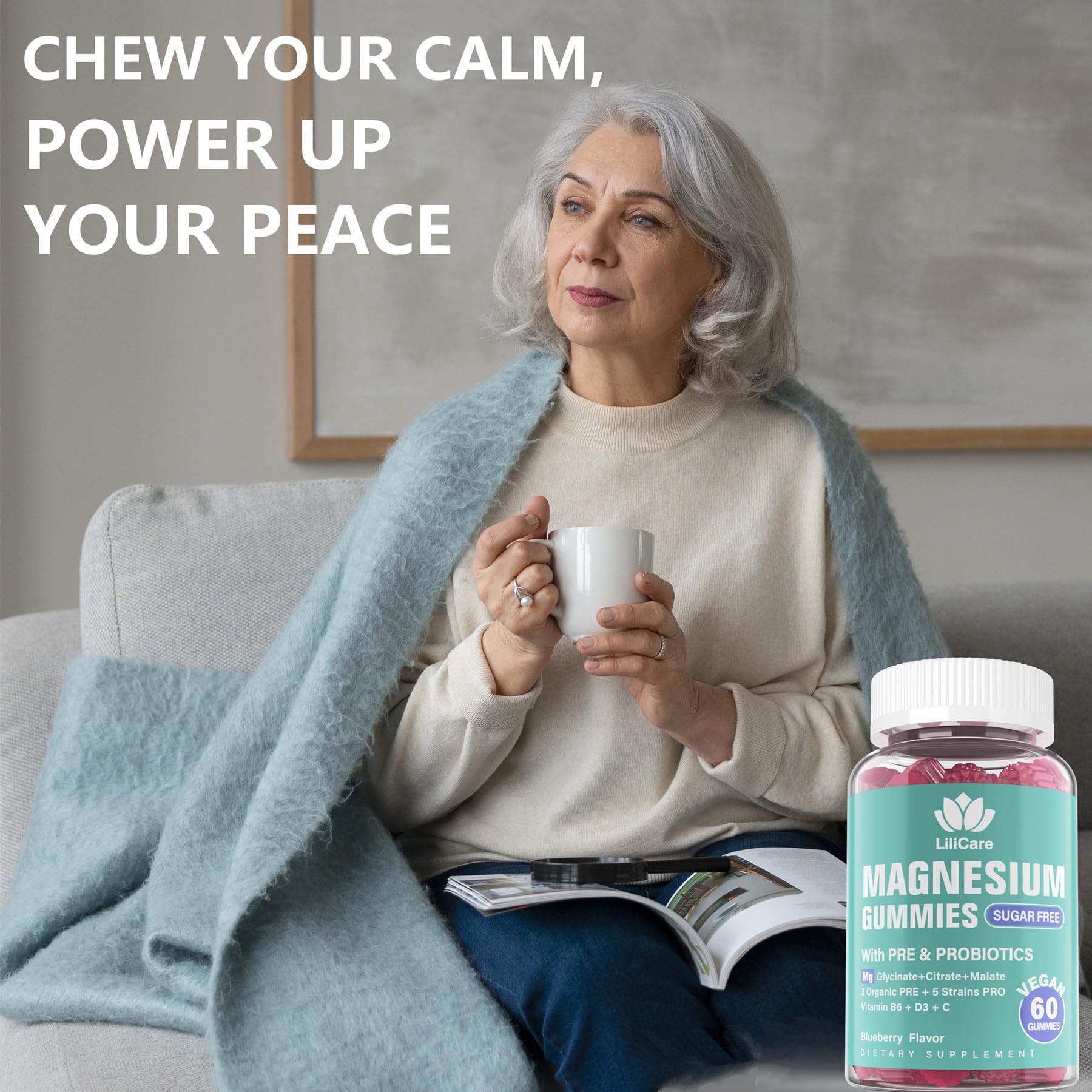 LILICARE Magnesium gummies blueberry flavor, a tasty vegan option