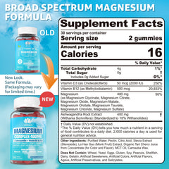 Two LILICARE gummies serving indicating 400 mg magnesium intake