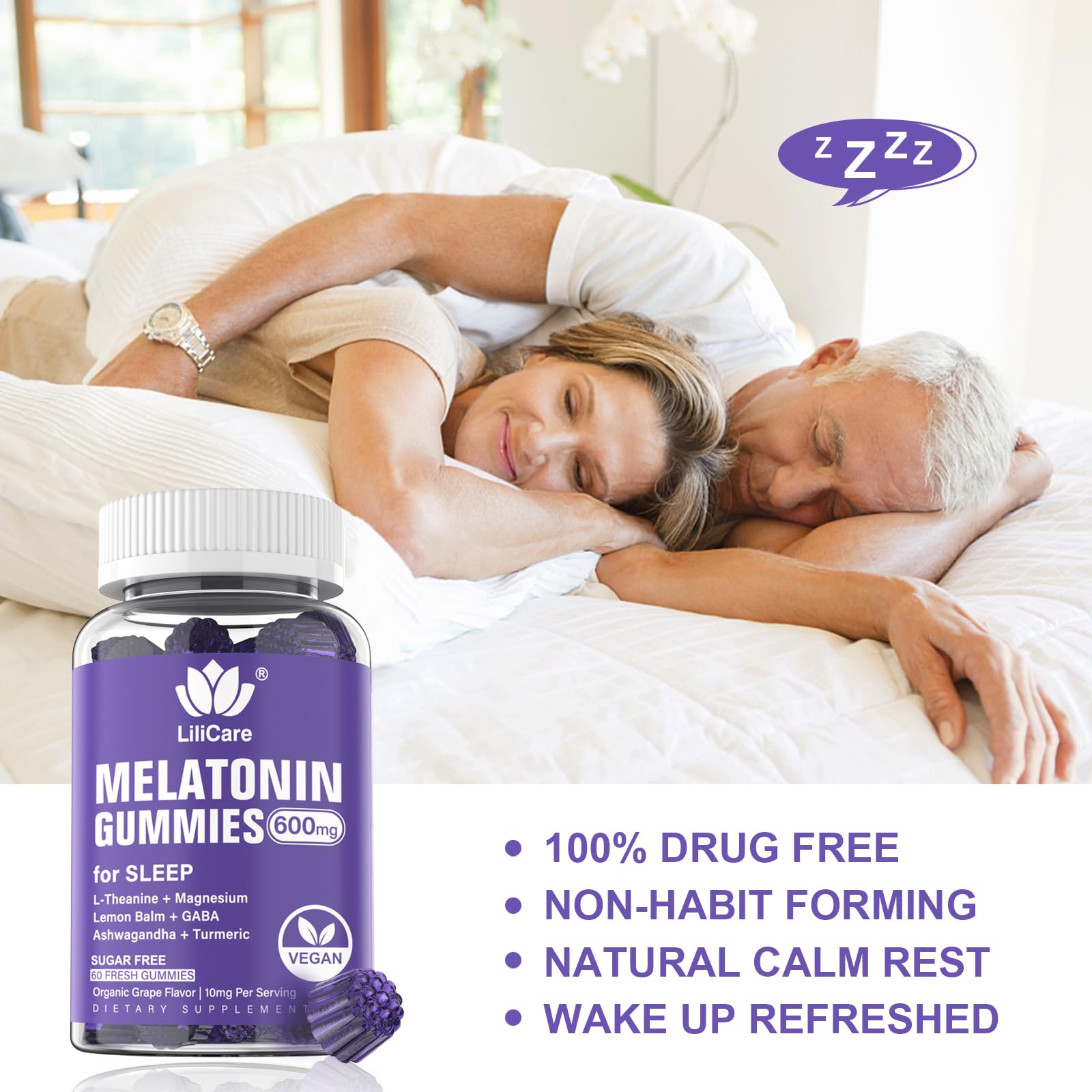 LILICARE Melatonin Gummies boxed set on table for bedtime routine
