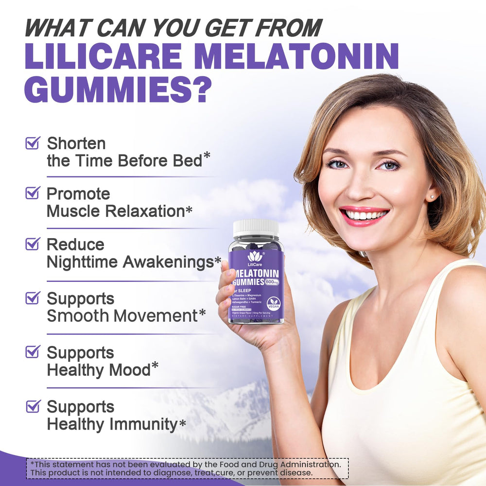 LILICARE Melatonin Gummies grape flavor appealing for evenings