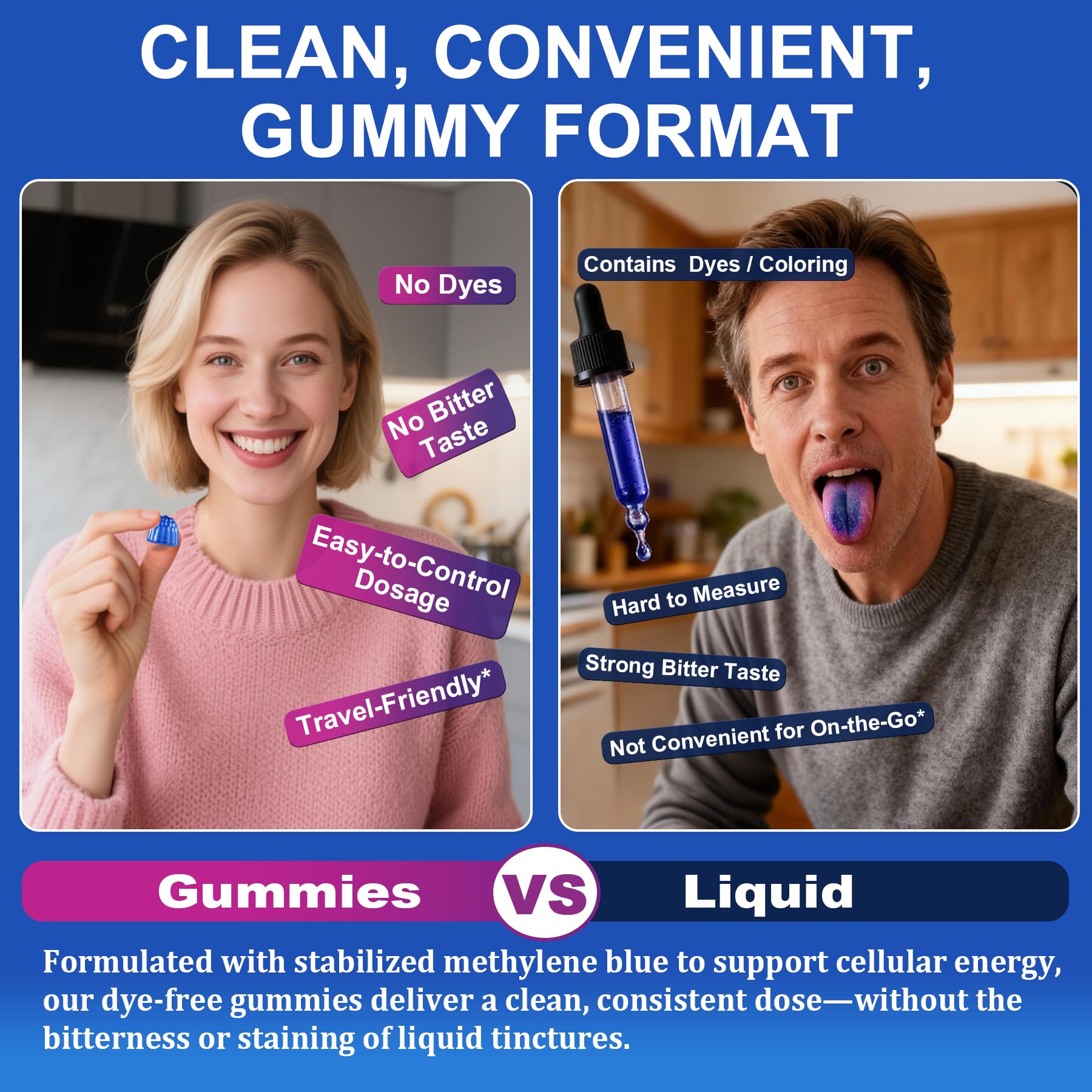 LILICARE Methylene Blue Gummies NAC blend closeup for brain support