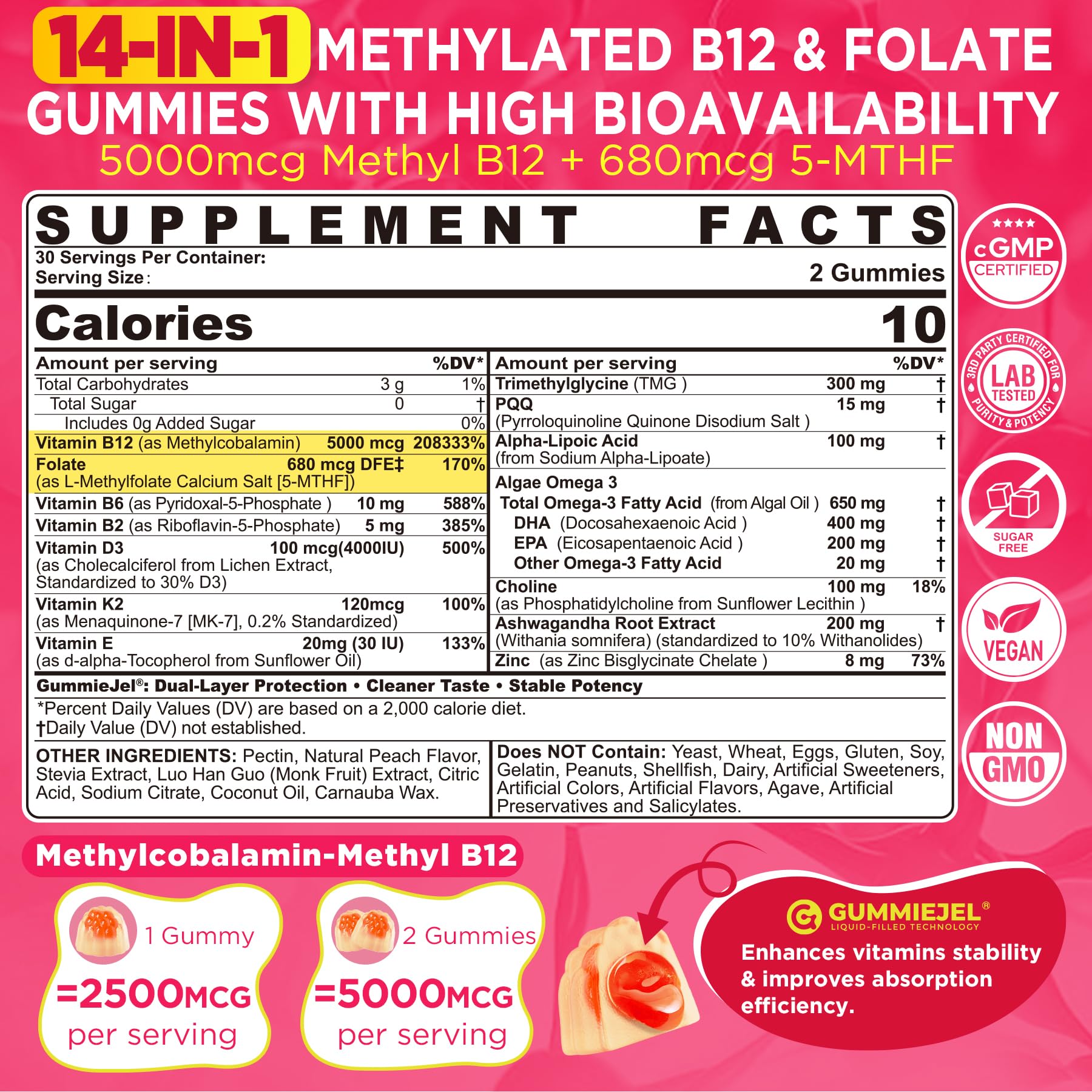 LILICARE gummies close-up showing chewy texture and nutrient blend for focus