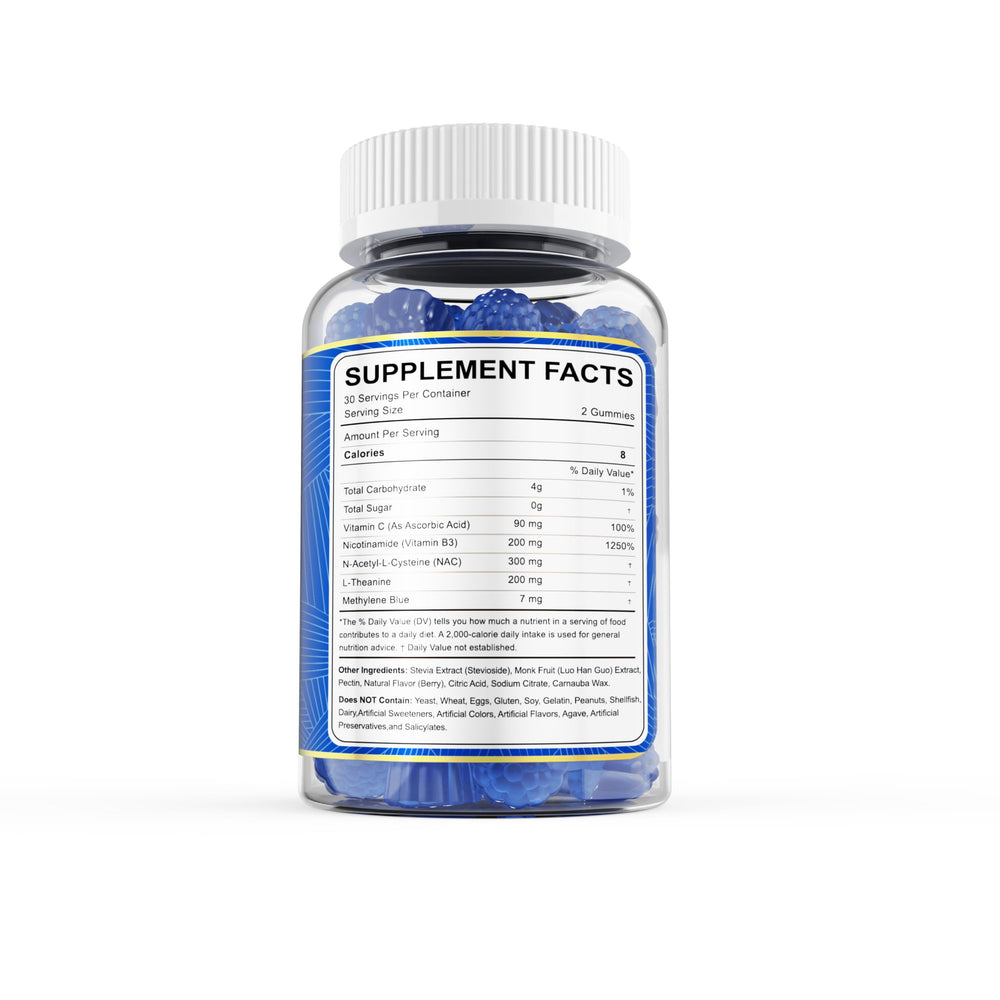 LILICARE Methylene Blue Gummies vibrant gummy close-up highlighting sugar-free format