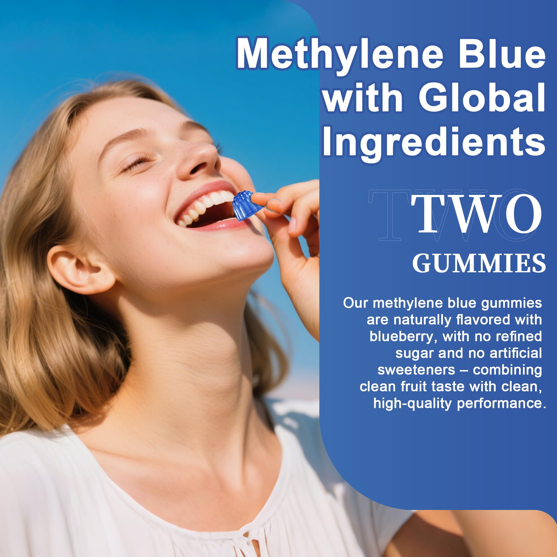 LILICARE Methylene Blue Gummies package back panel with ingredients
