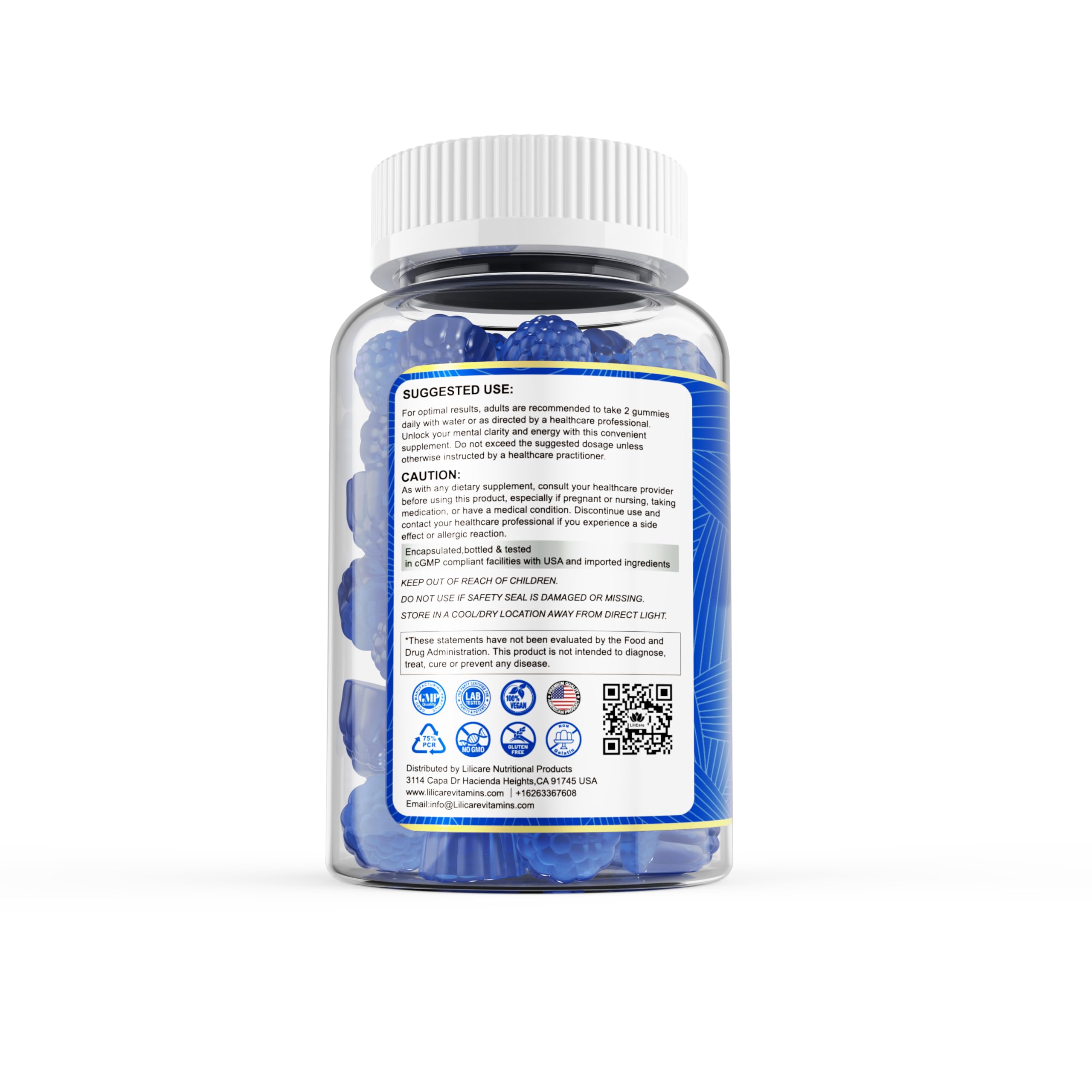 LILICARE Methylene Blue Gummies in a study setup, suggesting focus during work