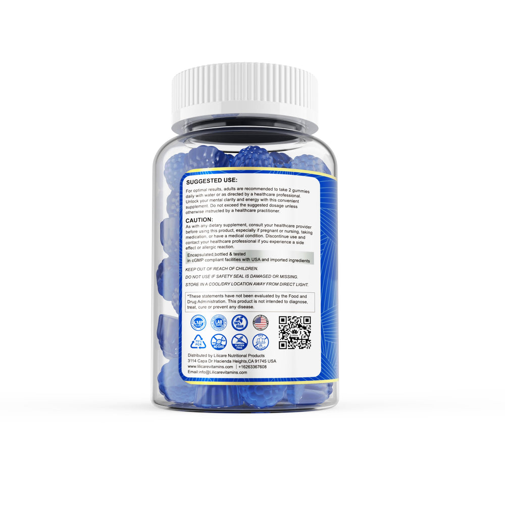 LILICARE Methylene Blue Gummies in a study setup, suggesting focus during work