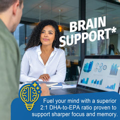 LILICARE vegan omega-3 2:1 DHA to EPA ratio supports focus and heart wellness.