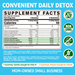 LILICARE Zeolite Detox Kids bottle open showing chewable gummies ready to take.