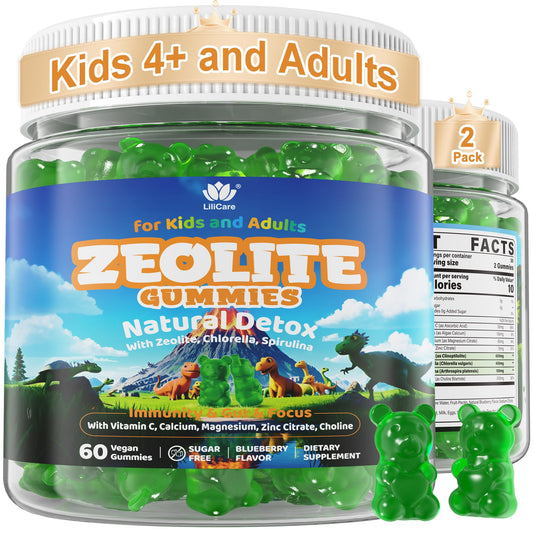 LILICARE Zeolite Detox Kids bottle pour for easy daily dosing and family-friendly use.
