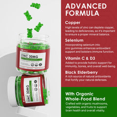 LILICARE Zinc Gummies sugar-free apple flavor shown as daily treat.
