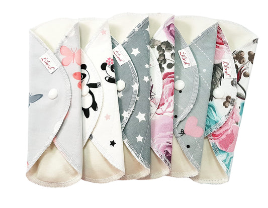 Lilind 6-pack pantyliners in package for daily reusable comfort