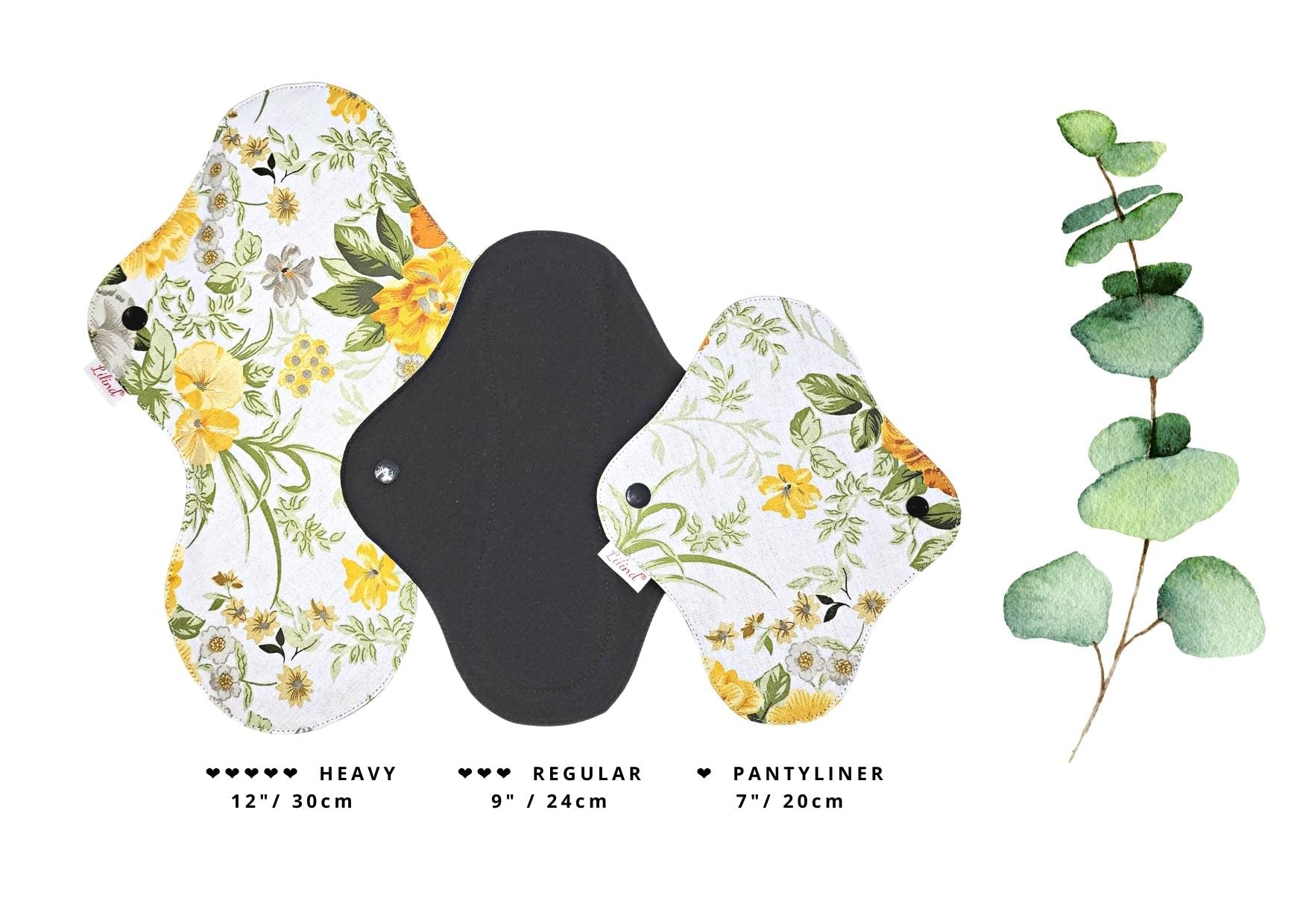 Lilind cloth pad with secure snaps demonstrating stays-in-place design