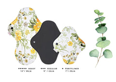 Lilind cloth pad with secure snaps demonstrating stays-in-place design