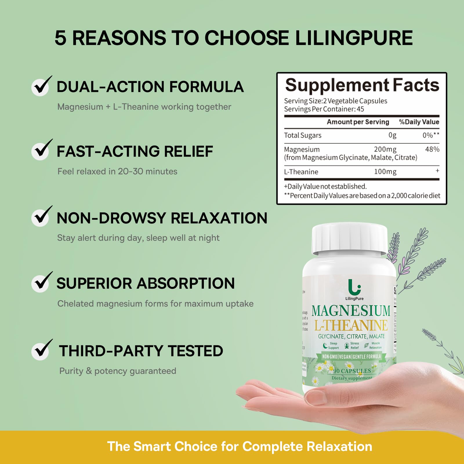LilingPure bottle with a glass of water during bedtime ritual.