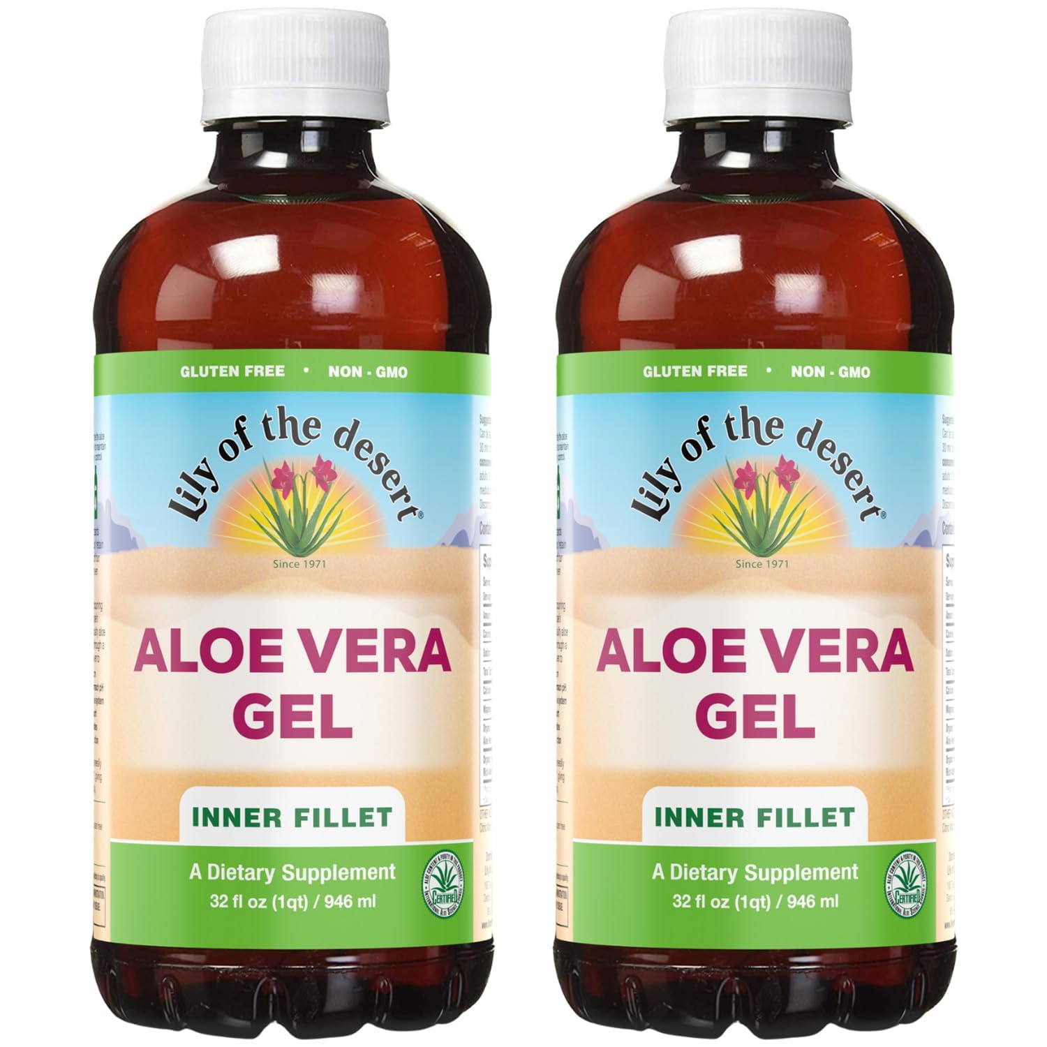 Lily Of The Desert Aloe Vera Gel inner fillet bottle for gut wellness