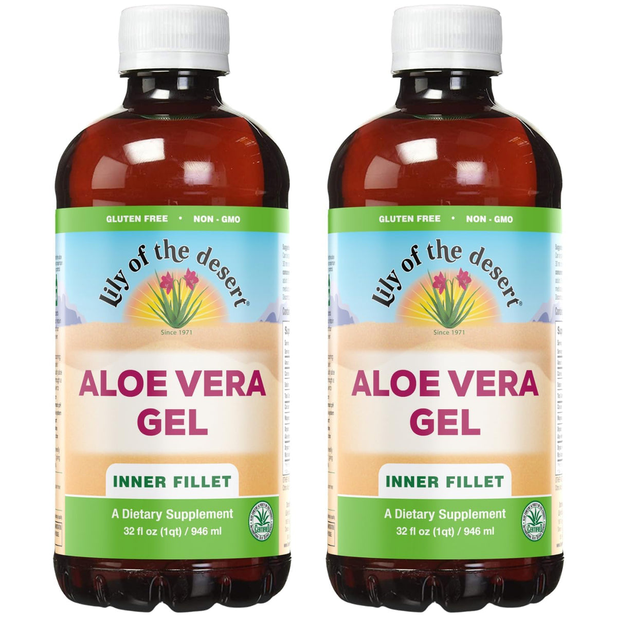 Lily Of The Desert Aloe Vera Gel inner fillet bottle for gut wellness