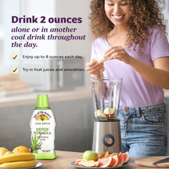 Herbal blend components like spearmint and milk thistle in the detox