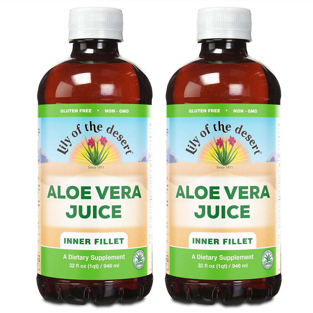 Lily Of The Desert organic aloe juice inner-fillet bottle supports gut health