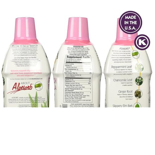 Pouring Lily Of The Desert Stomach Formula shows a smooth aloe blend.