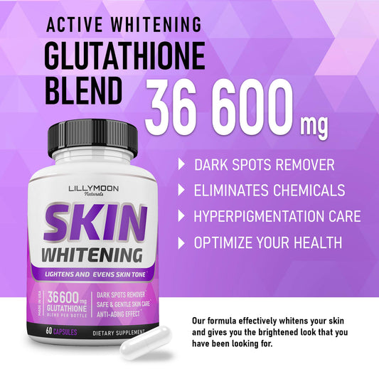 LILYMOON Glutathione pills closeup with capsules for daily antioxidant support.