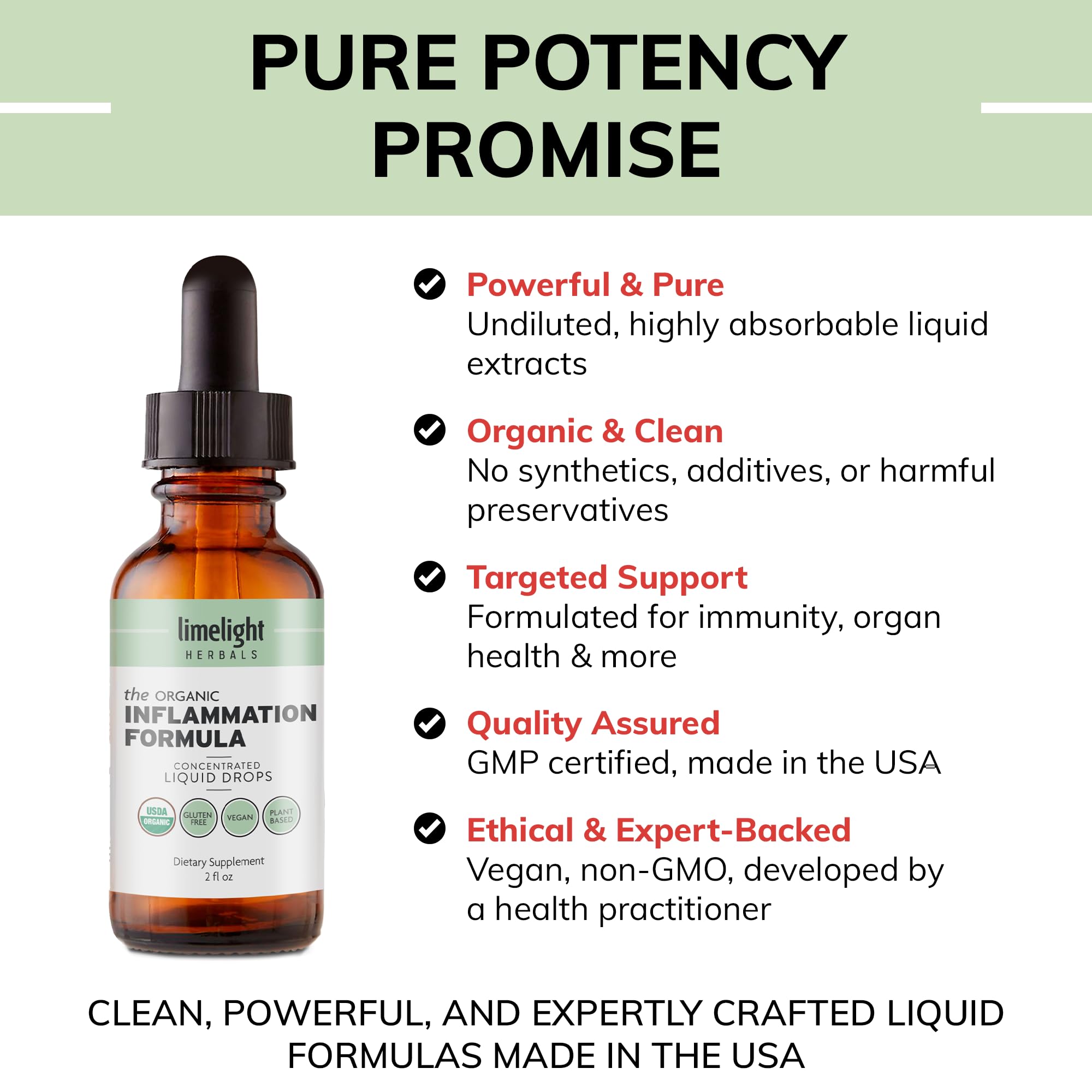 Limelight Herbals Organic Inflammation Formula daily-use drops for convenient self-care