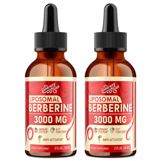 LimerenxLush Liposomal Berberine bottle showing premium absorption and convenience