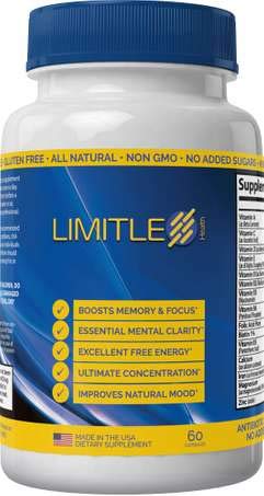 Limitless Health brain bottle pour: smooth energy without jitters for focused tasks