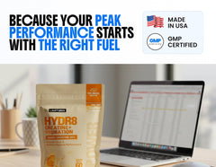Limitless HYDR8 athlete motion shot illustrates performance-friendly gummies for workouts.