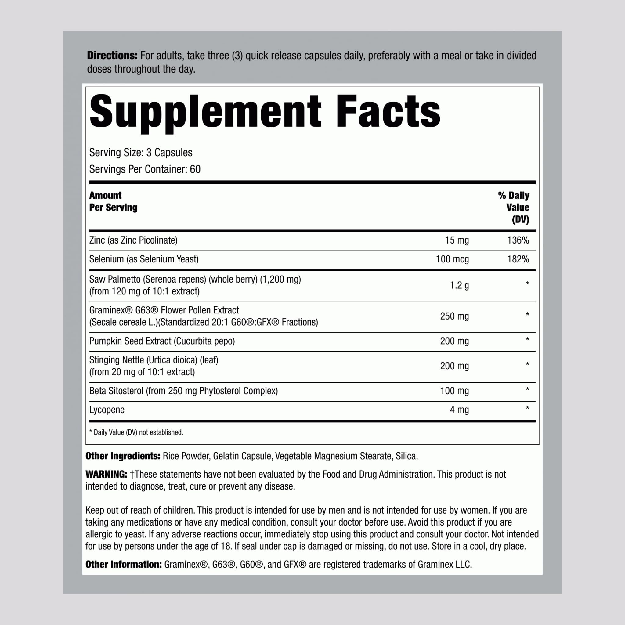 Close-up of Lindberg Prostate Supplement capsules for daily support.