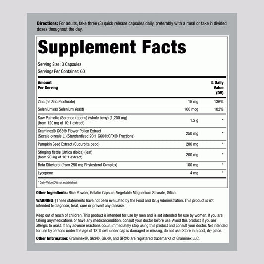 Close-up of Lindberg Prostate Supplement capsules for daily support.