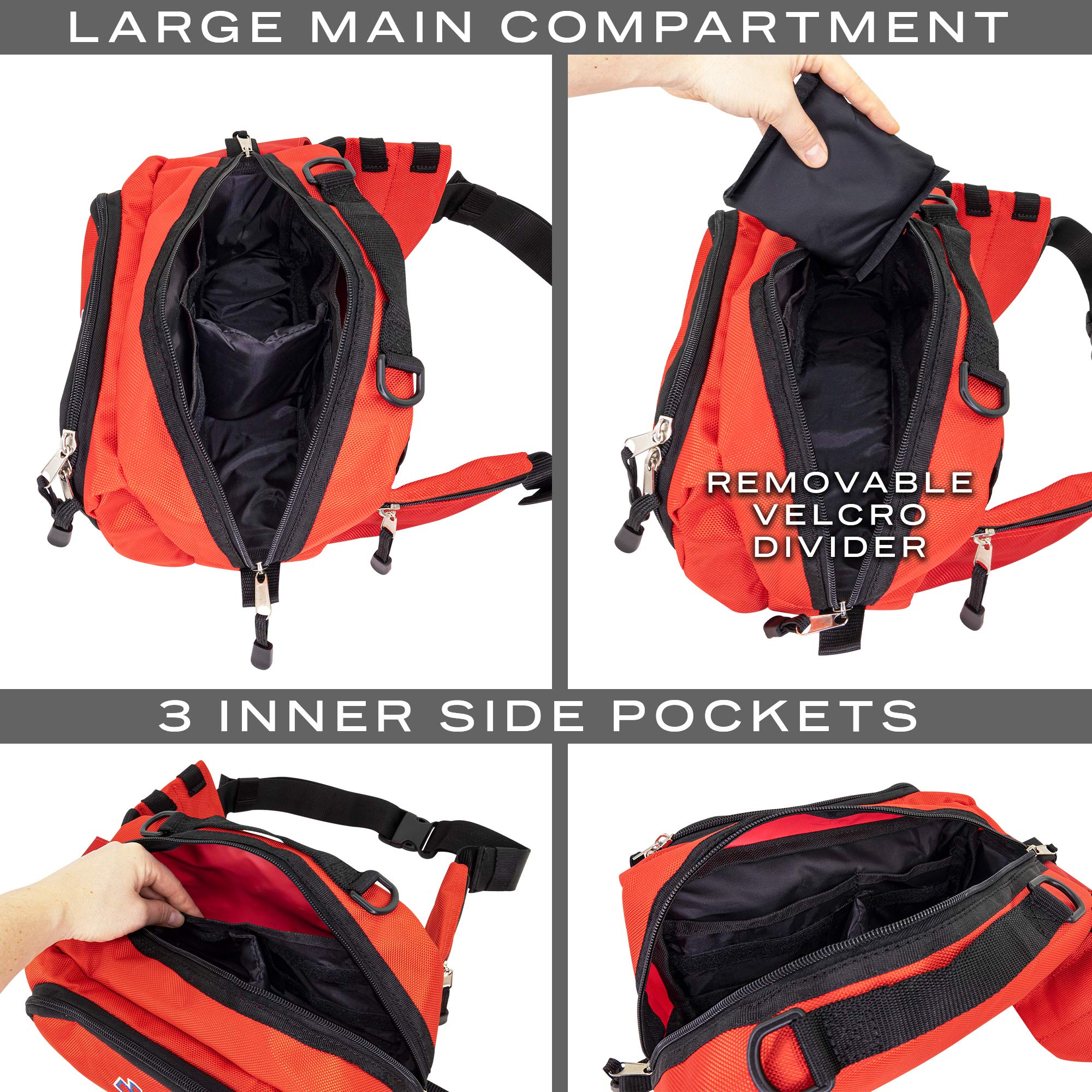 LINE2design Deluxe Medical Fanny Pack Large gusseted front pouch stores essentials securely